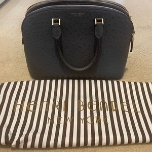 Henri Bendel Dalton Dome Ostrich Satchel